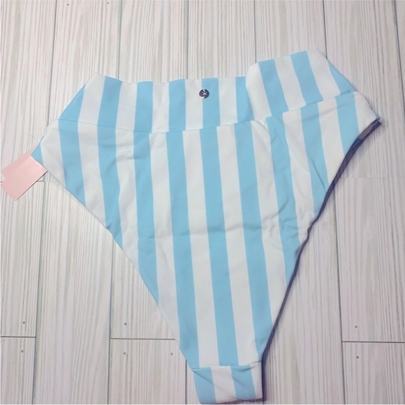 Victoria's Secret NWT High Waist Cheeky Bottom-Blue Stripe Size Extra Small - Picture 3 of 3